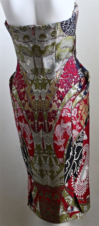 2008 ALEXANDER MCQUEEN elaborately pieced brocade dress 3