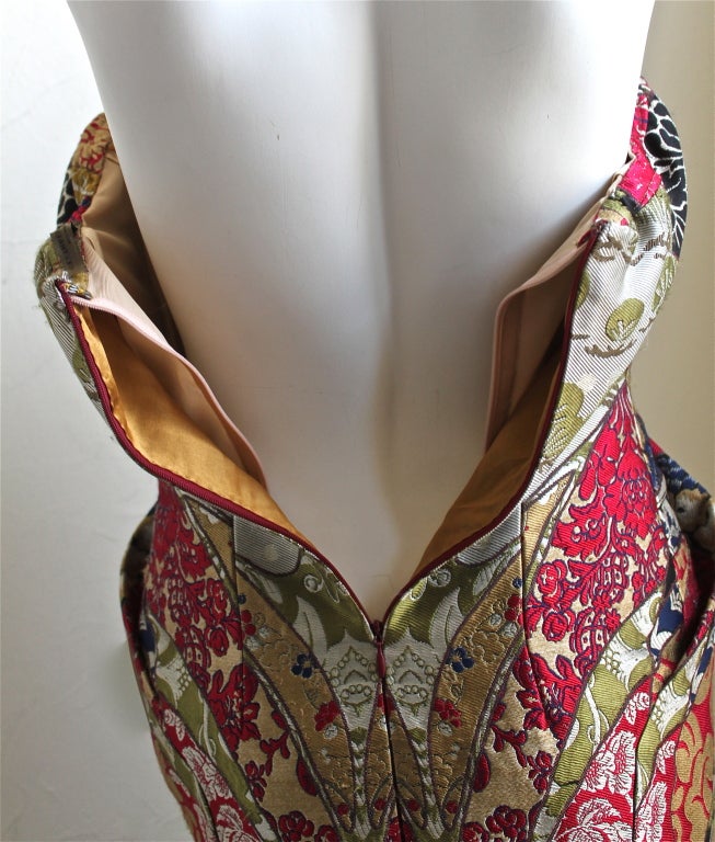 2008 ALEXANDER MCQUEEN elaborately pieced brocade dress 5