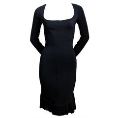 Vintage Azzedine ALAIA black fishtail dress