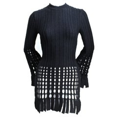 AZZEDINE ALAIA black fringed mini dress - 1991