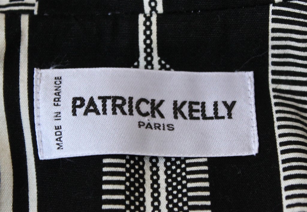 very rare 1980's PATRICK KELLY black and white printed suit 3