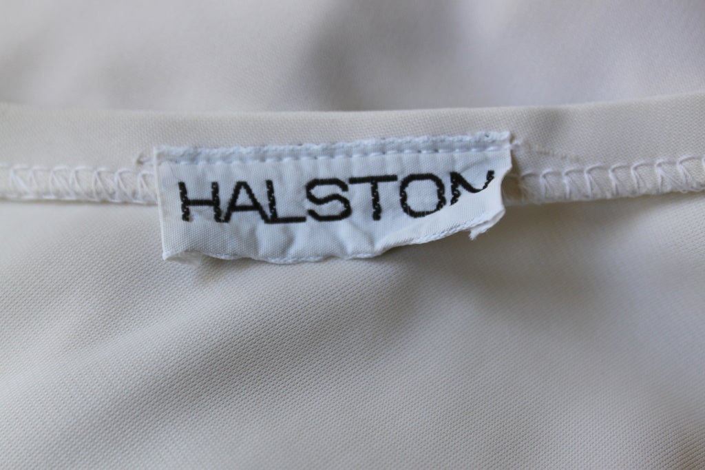 1976  HALSTON off-white strapless spiral cut jersey dress 2