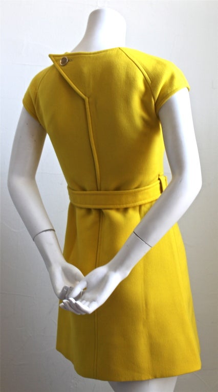 1960's COURREGES couture acid yellow mini dress at 1stDibs