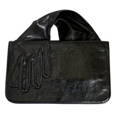 MARTIN MARGIELA black leather glove clutch - 2007