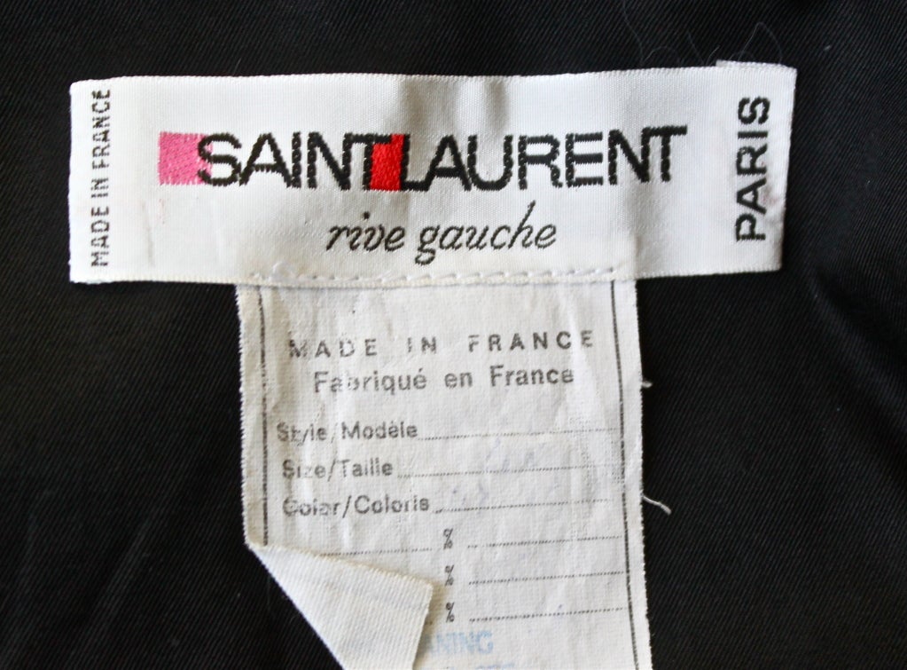 Women's very rare 1969 YVES SAINT LAURENT black safari jacket