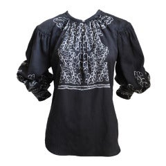 YVES SAINT LAURENT embroidered cotton blouse