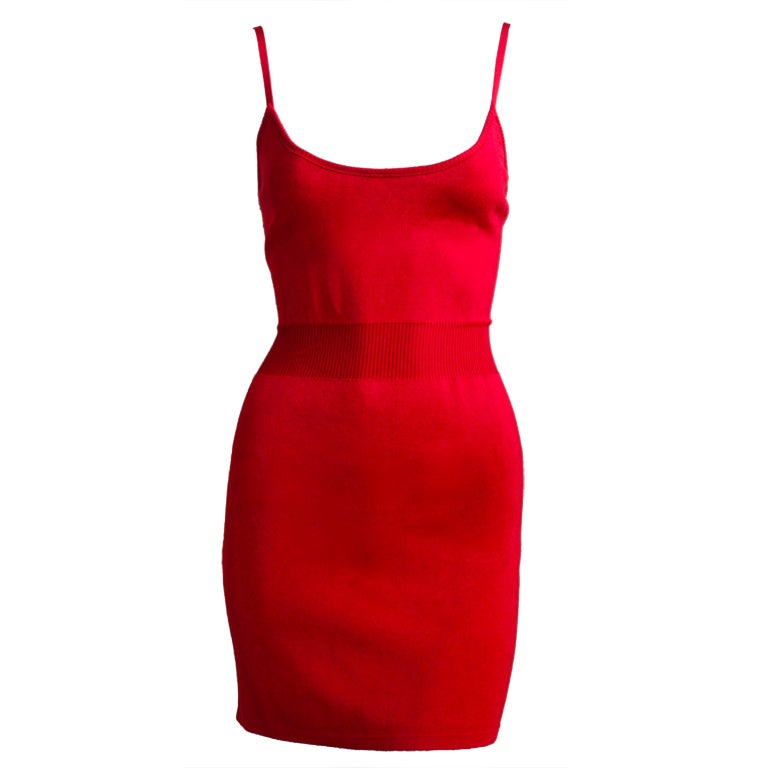 AZZEDINE ALAIA red mini dress with tags