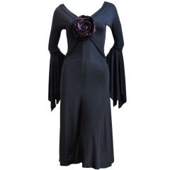 **SALE** TOM FORD/YVES SAINT LAURENT Fall 2003 black dress with rose 5