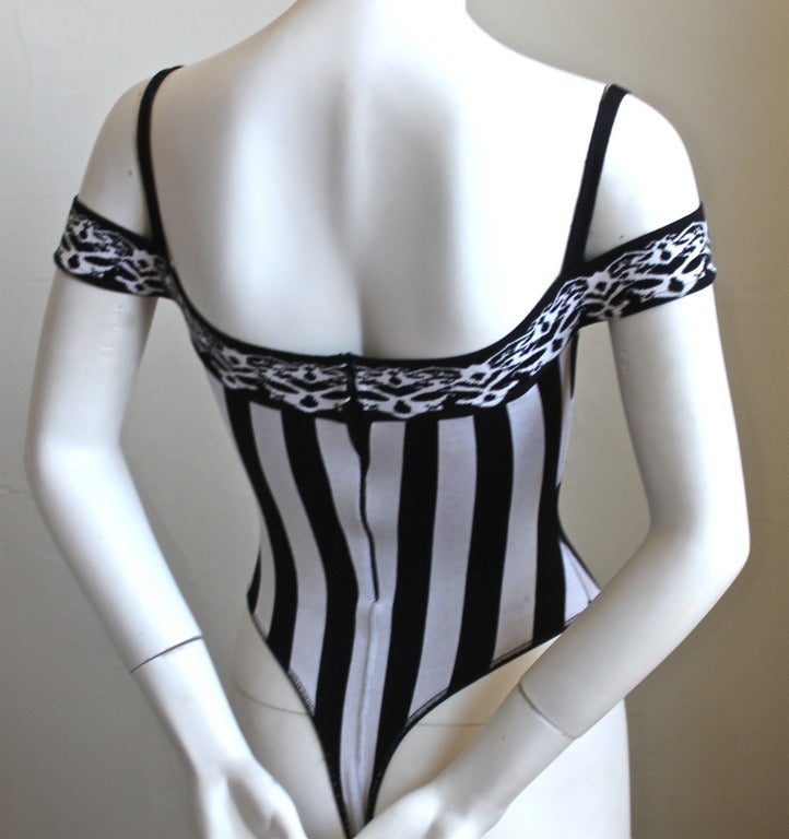 1991 AZZEDINE ALAIA black and white bodysuit