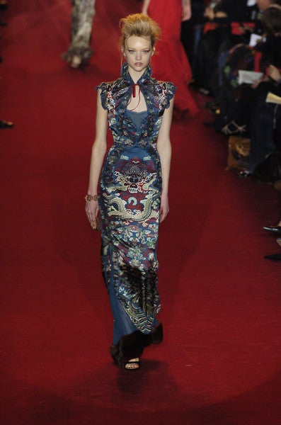 Very rare Tom Ford for Yves Saint Laurent floral silk dress dating to fall 2004. Size 38. Made in Italy. Excellent condition.