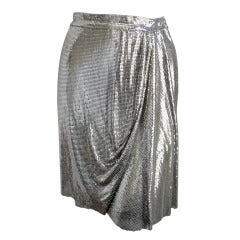1994 GIANNI VERSACE COUTURE silver Oroton chainmail skirt