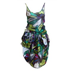 1980's MISSONI abstract printed top and skirt set 6