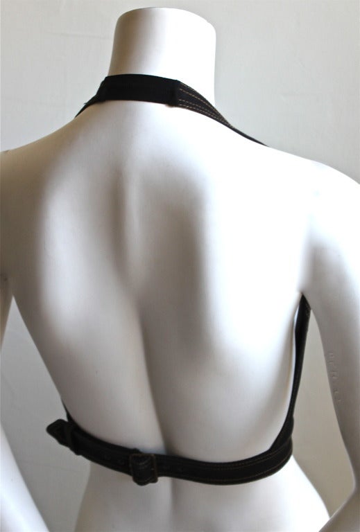 1980's AZZEDINE ALAIA black bustier halter top In Excellent Condition In San Fransisco, CA