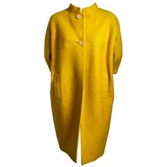 BALENCIAGA EISA Haute Couture Mantel aus gelber Wolle