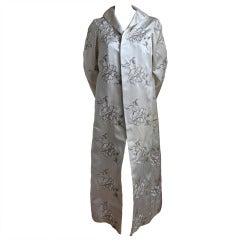 MAGGY ROUFF haute couture satin evening coat with metallic embroidery 1