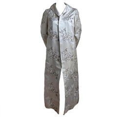 MAGGY ROUFF haute couture satin evening coat with metallic embroidery