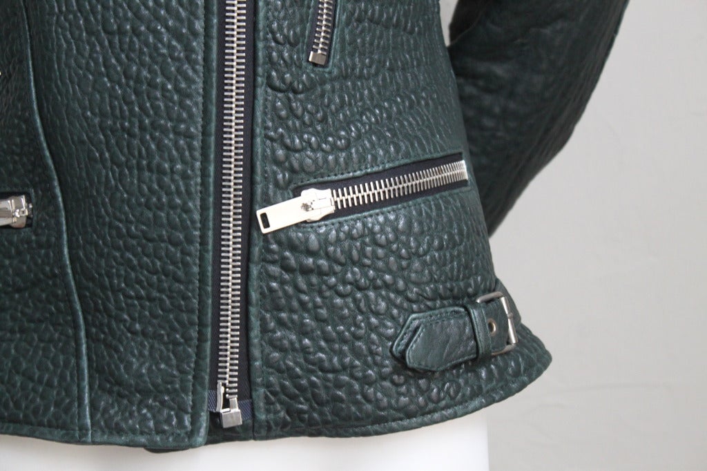 forest green leather jacket