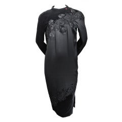 1950's PIERRE BALMAIN haute couture elaborately beaded silk and satin dress 4