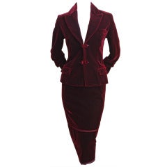 TOM FORD for YVES SAINT LAURENT burgundy velvet suit