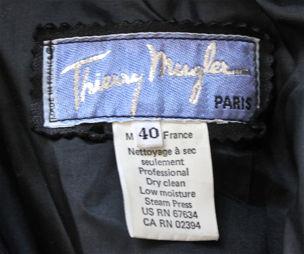 1990's THIERRY MUGLER black leather jacket with oversized silver studs In Good Condition In San Fransisco, CA