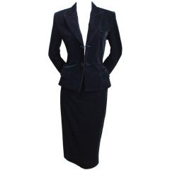 TOM FORD for YVES SAINT LAURENT black velvet skirt suit 10