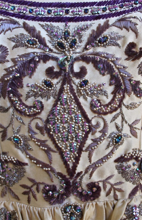 CASTILLO - JEANNE LANVIN Haute Couture-Kleid mit Lesage-Stickerei & Perlenstickerei Damen