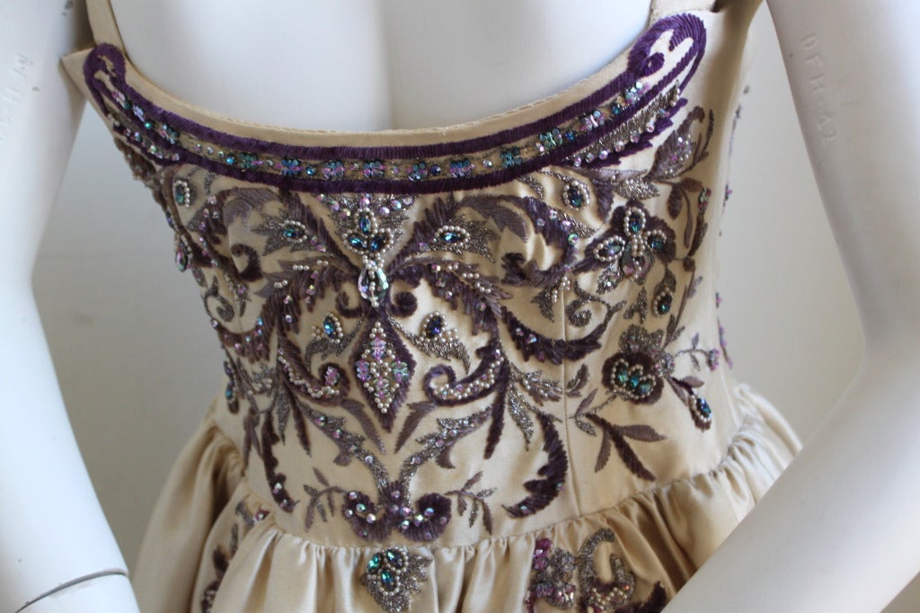 CASTILLO - JEANNE LANVIN Haute Couture-Kleid mit Lesage-Stickerei & Perlenstickerei 1
