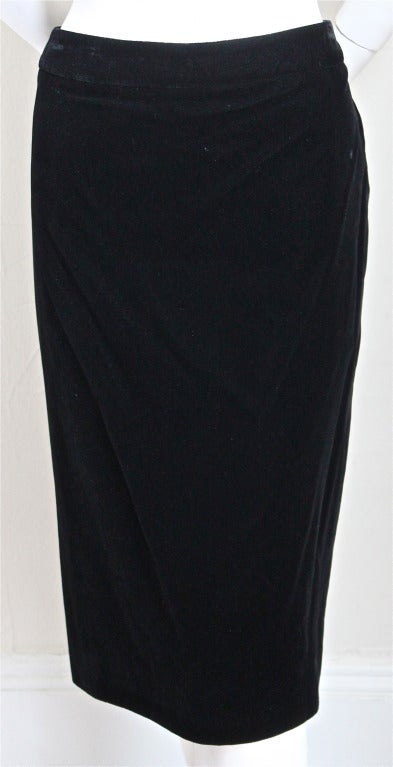 TOM FORD for YVES SAINT LAURENT black velvet skirt suit For Sale at ...