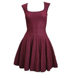 AZZEDINE ALAIA burgundy 'Muguet' dress