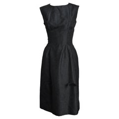 Retro 1950's ANNE FOGERTY black dress with bow detail