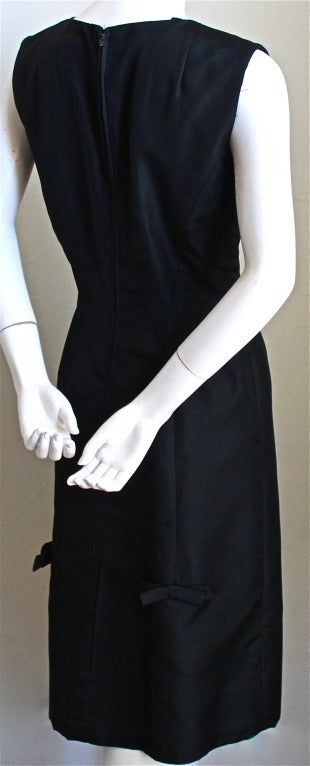 1950's ANNE FOGERTY black dress with bow detail