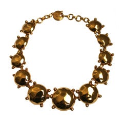 1980's YVES SAINT LAURENT gilt faceted 'stone' necklace 7