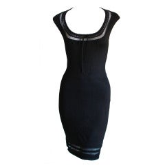 1990's AZZEDINE ALAIA black dress with mess cut outs