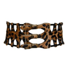 Vintage 1991 AZZEDINE ALAIA pony skin leopard belt