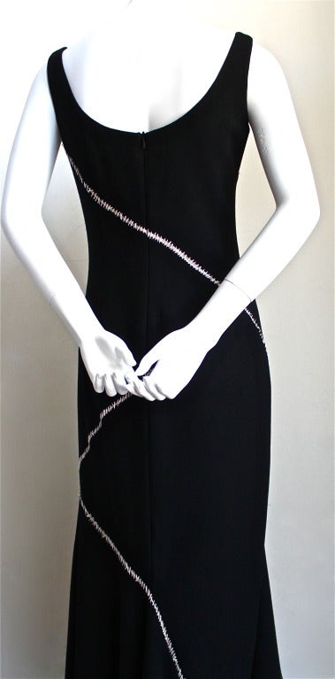 black dress white stitching