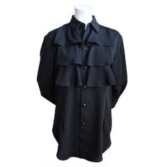 1980's MATSUDA black blouse with ruffles