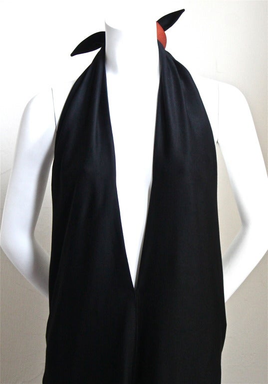 1990's JEAN PAUL GAULTIER halter gown with leather closure