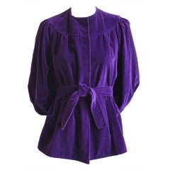 1970's GIVENCHY haute couture purple velvet jacket