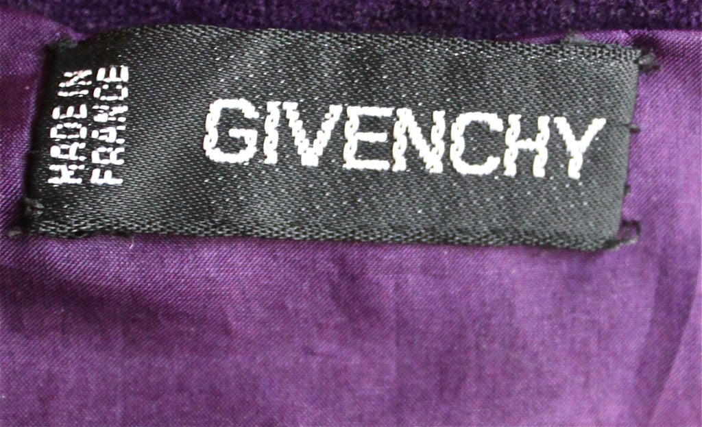 1970's GIVENCHY haute couture purple velvet jacket In Excellent Condition In San Fransisco, CA