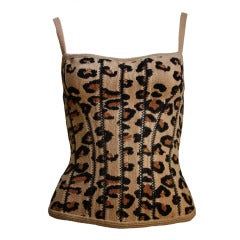 very rare AZZEDINE ALAIA leopard corset - 1991