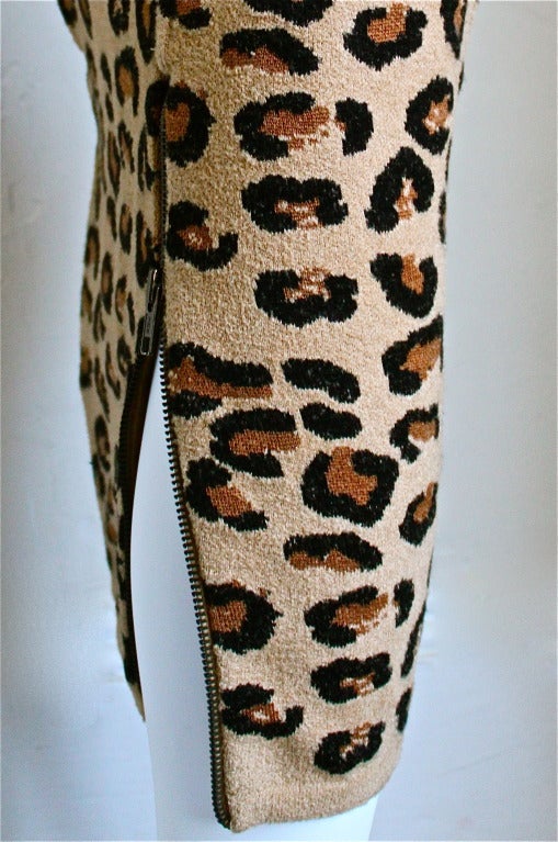 very rare AZZEDINE ALAIA leopard knit dress - 1991 1