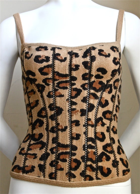 very rare AZZEDINE ALAIA leopard corset - 1991 1