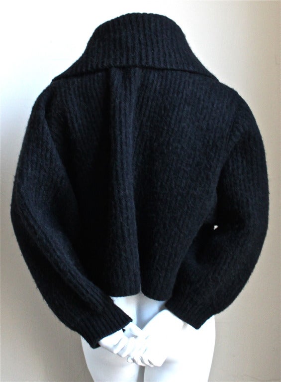 Vintage Charcoal Wool Pocket Sweater