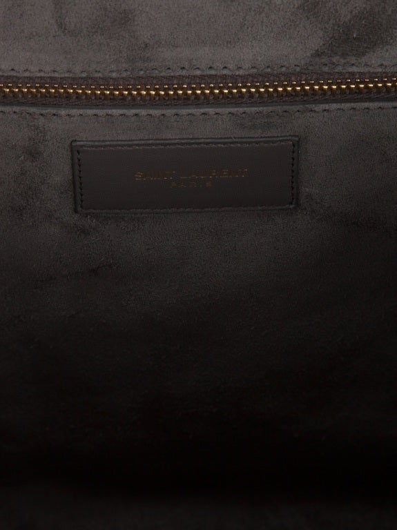 Hedi Slimane for SAINT LAURENT PARIS earth leather 'duffle 12' bag In New Condition In San Fransisco, CA