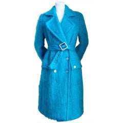 Retro TOM FORD for GUCCI turquoise mohair ad campaign coat - 1st collection - 1995