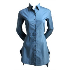 AZZEDINE ALAIA blue shirt dress