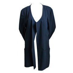 1980's YOHJI YAMAMOTO black minimalist jacket with open closure