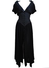 Retro THIERRY MUGLER black dress with corset