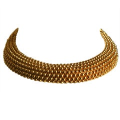 1980's YVES SAINT LAURENT hinged gilt necklace 7