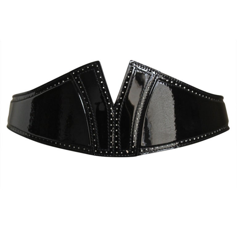 AZZEDINE ALAIA black patent leather belt